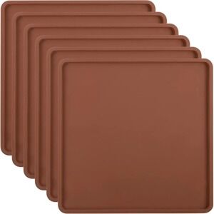 6 PCS Silicone Dehydrator mats with Edge 11.8"L x 10.6"W, Brown Non-Stick